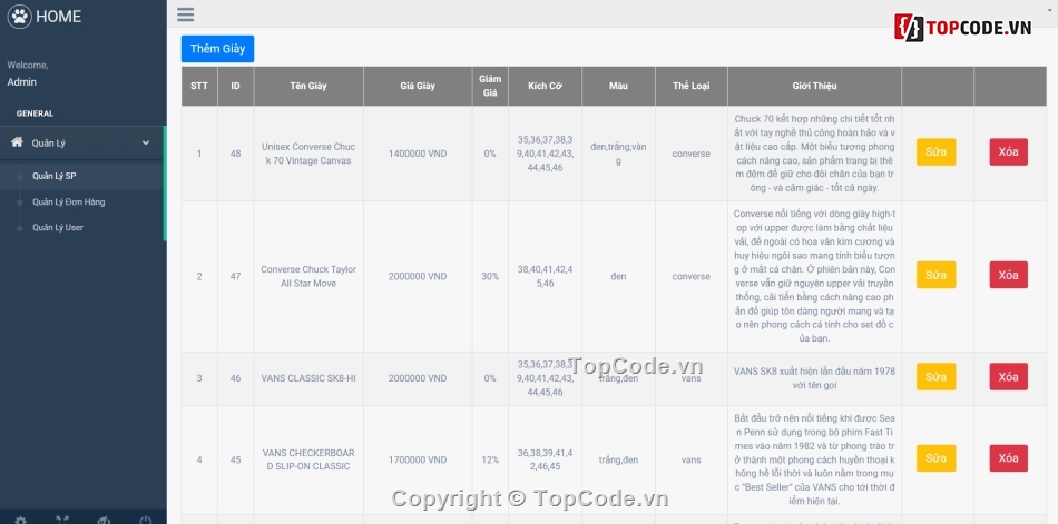 Code web,Source code web,php,web bán giày,đồ án php,web